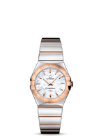 Omega Constellation Quartz 27 Polished Stainless Steel / Yellow Gold / Diamond / MOP (123.20.27.60.05.003)