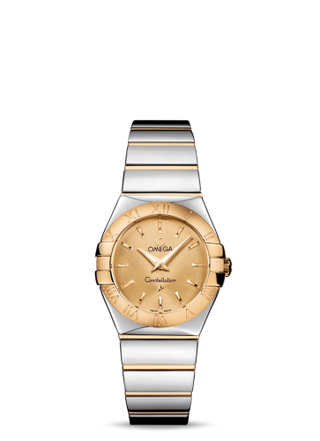 Omega - 123.20.27.60.08.002  Constellation Quartz 27 Polished Stainless Steel / Yellow Gold / Champagne