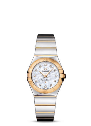 Omega - 123.20.27.60.55.004  Constellation Quartz 27 Polished Stainless Steel / Yellow Gold / MOP