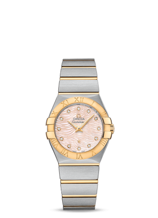 Omega - 123.20.27.60.57.005  Constellation Quartz 27 Brushed Stainless Steel / Yellow Gold / Pink MOP