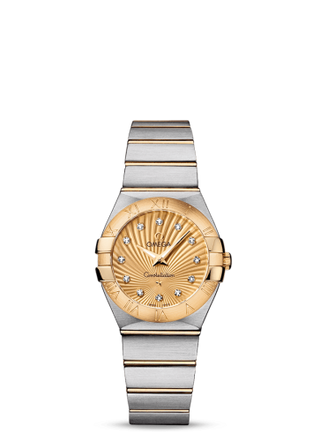 Omega - 123.20.27.60.58.001  Constellation Quartz 27 Brushed Stainless Steel / Yellow Gold / Champagne Supernova