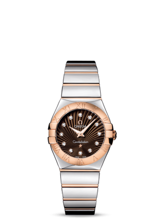 Omega - 123.20.27.60.63.002  Constellation Quartz 27 Polished Stainless Steel / Red Gold / Brown Supernova