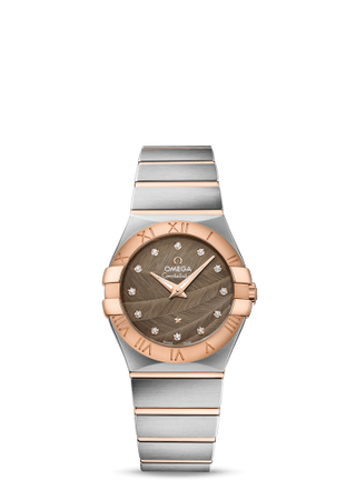 Omega - 123.20.27.60.63.003  Constellation Quartz 27 Brushed Stainless Steel / Red Gold / Brown Feather