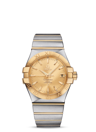 Omega - 123.20.35.20.08.001  Constellation Co-Axial 35 Stainless Steel / Yellow Gold / Champagne