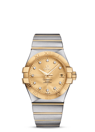 Omega - 123.20.35.20.58.001  Constellation Co-Axial 35 Stainless Steel / Yellow Gold / Champagne