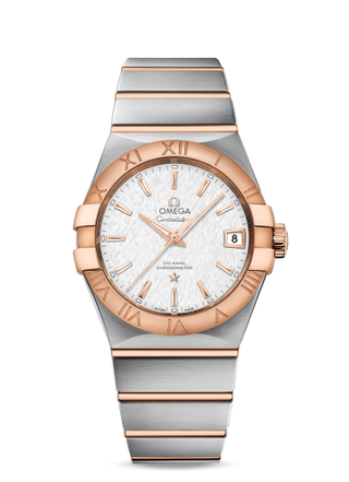 Omega - 123.20.38.21.02.007  Constellation Co-Axial 38 Stainless Steel / Red Gold / Silver Silk