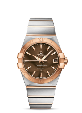 Omega - 123.20.38.21.13.001  Constellation Co-Axial 38 Stainless Steel / Red Gold / Brown