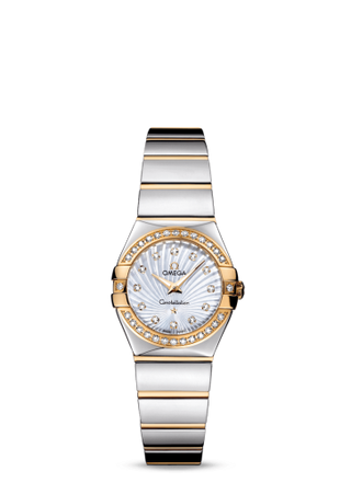 Omega - 123.25.24.60.55.008  Constellation Quartz 24 Polished Stainless Steel / Yellow Gold / Diamond / MOP Supernova