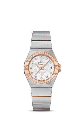 Omega - 123.25.27.20.55.006  Constellation Co-Axial 27 Brushed Stainless Steel / Red Gold / Diamond / MOP