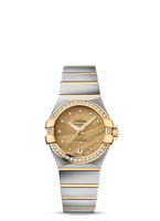 Omega Constellation Co-Axial 27 Brushed Stainless Steel / Red Gold / Diamond / Brown Feather (123.25.27.20.58.002)