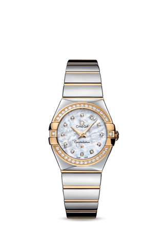 Omega - 123.25.27.60.55.007  Constellation Quartz 27 Polished Stainless Steel / Yellow Gold / Diamond / MOP