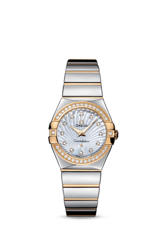 Omega - 123.25.27.60.55.008  Constellation Quartz 27 Polished Stainless Steel / Yellow Gold / Diamond / MOP Supernova