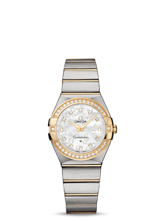 Omega - 123.25.27.60.55.010  Constellation Quartz 27 Brushed Stainless Steel / Yellow Gold / Diamond / MOP Omega