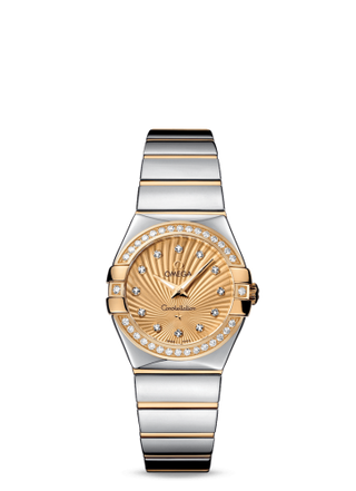 Omega - 123.25.27.60.58.002  Constellation Quartz 27 Polished Stainless Steel / Yellow Gold / Diamond / Champagne Supernova