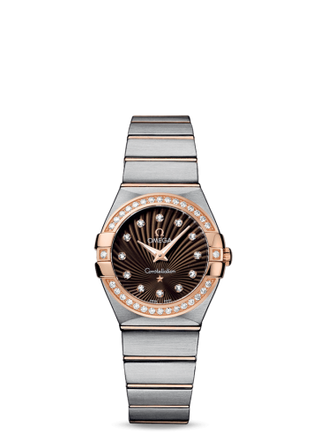 Omega - 123.25.27.60.63.001  Constellation Quartz 27 Brushed Stainless Steel / Red Gold / Diamond / Brown Supernova