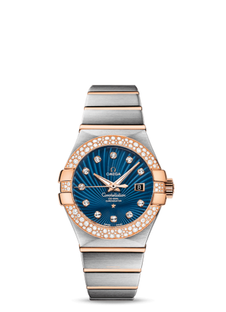 Omega - 123.25.31.20.53.001  Constellation Co-Axial 31 Stainless Steel / Red Gold / Snow / Blue Supernova