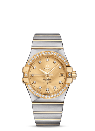 Omega - 123.25.35.20.58.001  Constellation Co-Axial 35 Stainless Steel / Yellow Gold / Diamond / Champagne