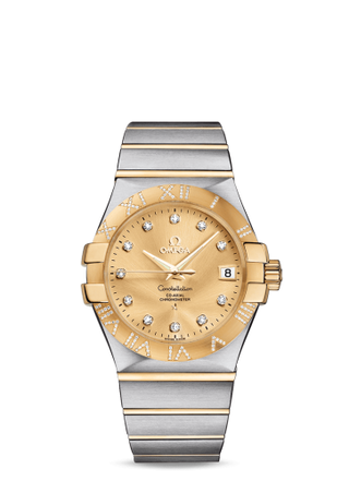 Omega - 123.25.35.20.58.002  Constellation Co-Axial 35 Stainless Steel / Yellow Gold / Diamond / Champagne