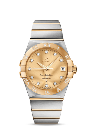 Omega - 123.25.38.21.58.002  Constellation Co-Axial 38 Stainless Steel / Yellow Gold / Diamond / Champagne