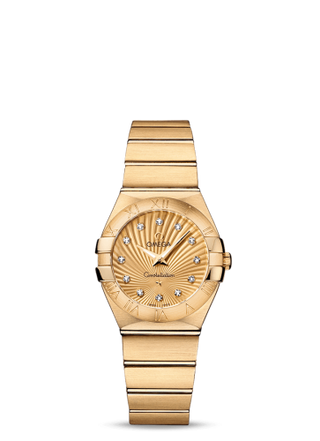 Omega - 123.50.27.60.58.001  Constellation Quartz 27 Brushed Yellow Gold / Champagne Supernova