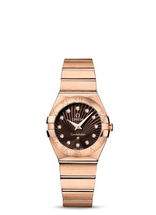 Omega - 123.50.27.60.63.001  Constellation Quartz 27 Brushed Red Gold / Brown Supernova