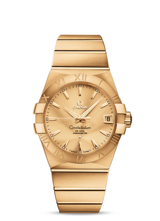 Omega - 123.50.38.21.08.001  Constellation Co-Axial 38 Yellow Gold / Champagne