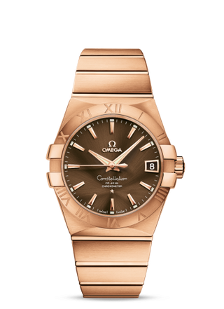 Omega - 123.50.38.21.13.001  Constellation Co-Axial 38 Red Gold / Brown