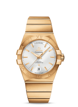 Omega - 123.50.38.22.02.002  Constellation Co-Axial 38 Day-Date Yellow Gold / Silver