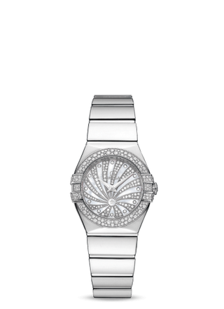 Omega - 123.55.24.60.55.014  Constellation Quartz 24 Polished White Gold / Diamond / MOP Supernova