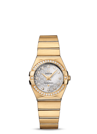 Omega - 123.55.27.60.52.002  Constellation Quartz 27 Brushed Yellow Gold / Diamond / Silver Omega