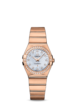 Omega - 123.55.27.60.55.001  Constellation Quartz 27 Brushed Red Gold / Diamond Bezel / MOP Supernova