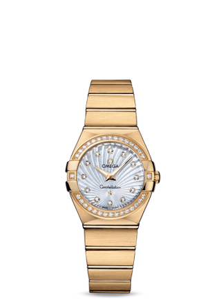 Omega - 123.55.27.60.55.003  Constellation Quartz 27 Brushed Yellow Gold / Diamond / MOP Supernova