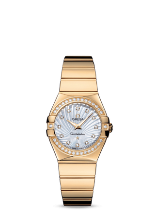 Omega - 123.55.27.60.55.007  Constellation Quartz 27 Polished Yellow Gold  / Diamond / MOP Supernova