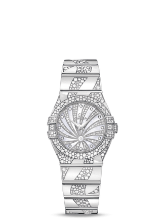 Omega - 123.55.27.60.55.012  Constellation Quartz 27 Polished White Gold / Snow / Diamond Supernova