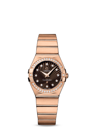 Omega - 123.55.27.60.63.001  Constellation Quartz 27 Brushed Red Gold / Diamond / Brown Supernova