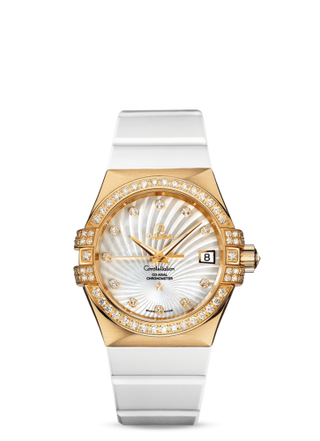 Omega - 123.57.35.20.55.003  Constellation Co-Axial 35 Yellow Gold / Diamond / MOP Supernova / Rubber