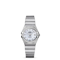 Omega Constellation Quartz 27 Brushed Stainless Steel / Diamond / Silver Omega (123.15.27.20.55.001)