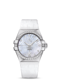 Omega - 123.18.35.20.55.001  Constellation Co-Axial 35 Stainless Steel / Diamond / MOP Supernova / Alligator