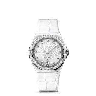 Omega - 123.18.35.60.52.001  Constellation Quartz 35 Stainless Steel / Diamond / White Supernova / Alligator