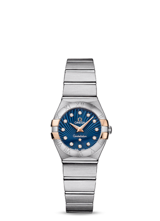 Omega - 123.20.24.60.53.002  Constellation Quartz 24 Brushed Stainless Steel / Gold Claws / Blue Supernova