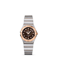 Omega Constellation Quartz 27 Brushed Stainless Steel / Red Gold / Diamond / Brown Supernova (123.20.27.60.63.001)