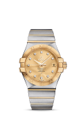 Omega - 123.20.35.20.58.001  Constellation Co-Axial 35 Stainless Steel / Yellow Gold / Champagne