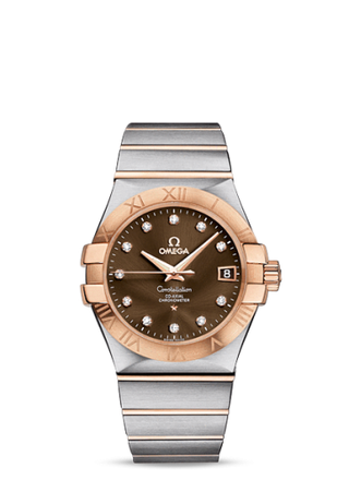 Omega - 123.20.35.20.63.001  Constellation Co-Axial 35 Stainless Steel / Red Gold / Brown