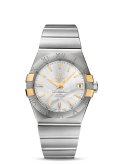 Omega - 123.20.38.21.02.005  Constellation Co-Axial 38 Stainless Steel / Yellow Gold Claws / Silver