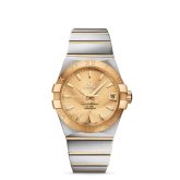 Omega - 123.20.38.21.08.001  Constellation Co-Axial 38 Stainless Steel / Yellow Gold / Champagne