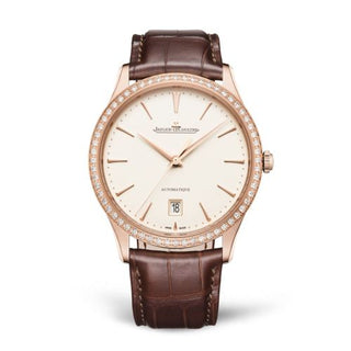 Jaeger-LeCoultre - 1232501  Master Ultra Thin Date Red Gold - Diamond / Eggshell / Alligator