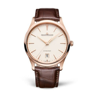 Jaeger-LeCoultre - 1232510  Master Ultra Thin Date Pink Gold / Eggshell / Alligator