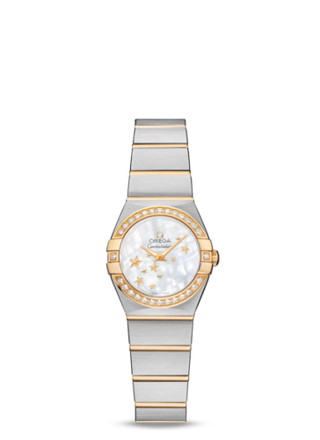 Omega - 123.25.24.60.05.001  Constellation Quartz 24 Brushed Stainless Steel / Yellow Gold / Diamond / MOP Stars