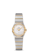 Omega Constellation Quartz 24 Brushed Stainless Steel / Red Gold / Diamond / Wavy Brown MOP (123.25.24.60.55.011)