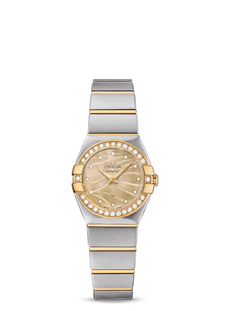 Omega - 123.25.24.60.57.001  Constellation Quartz 24 Brushed Stainless Steel / Yellow Gold / Diamond / Wavy Champagne MOP